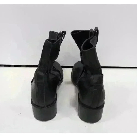 Cole Haan Black Leather Biker Boots Size 7.5 Vintage Style - Picture 4 of 6